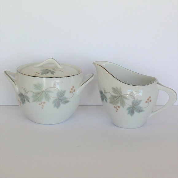 Vintage Sango Fine China Silver Rimmed Sugar and Creamer in Excellent Condition - Picture 1 of 6